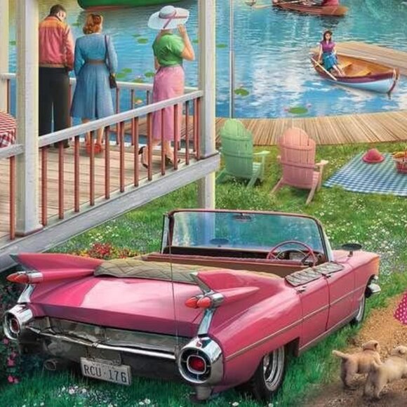 New sealed Ravensburger 300 pcs Large Format Puzzle-Summer at The Lake - Picture 8 of 14